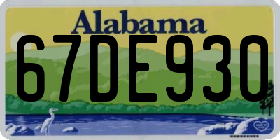 AL license plate 67DE930