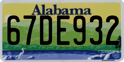 AL license plate 67DE932