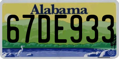 AL license plate 67DE933