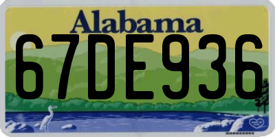 AL license plate 67DE936