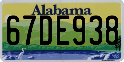 AL license plate 67DE938