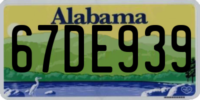 AL license plate 67DE939