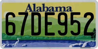 AL license plate 67DE952