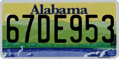 AL license plate 67DE953