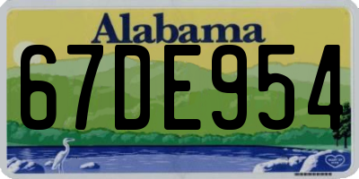 AL license plate 67DE954