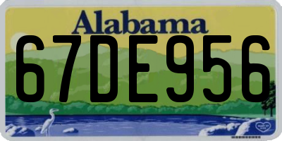 AL license plate 67DE956