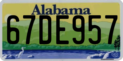 AL license plate 67DE957