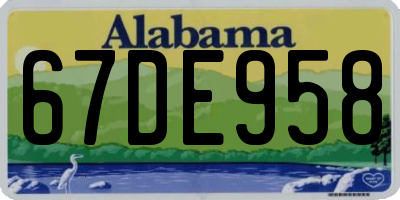 AL license plate 67DE958