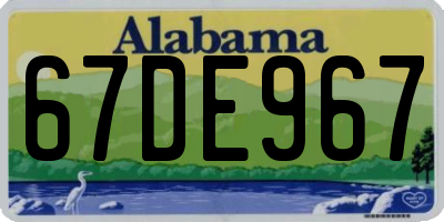 AL license plate 67DE967
