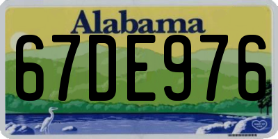 AL license plate 67DE976