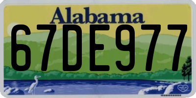 AL license plate 67DE977