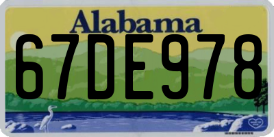 AL license plate 67DE978