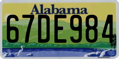 AL license plate 67DE984