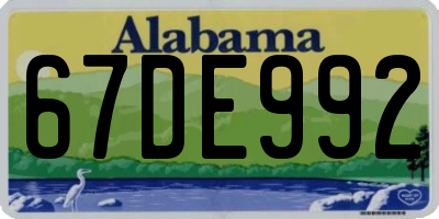 AL license plate 67DE992