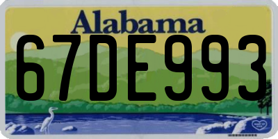 AL license plate 67DE993