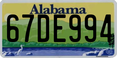 AL license plate 67DE994
