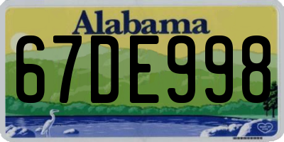 AL license plate 67DE998