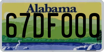 AL license plate 67DF000