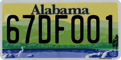 AL license plate 67DF001