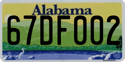 AL license plate 67DF002