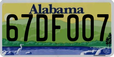 AL license plate 67DF007