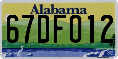AL license plate 67DF012