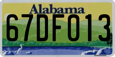 AL license plate 67DF013