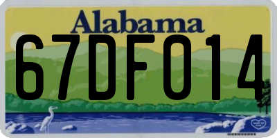 AL license plate 67DF014