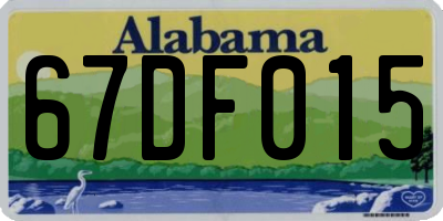 AL license plate 67DF015
