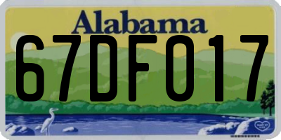 AL license plate 67DF017