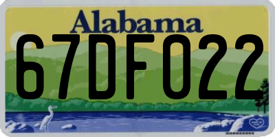 AL license plate 67DF022