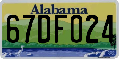 AL license plate 67DF024