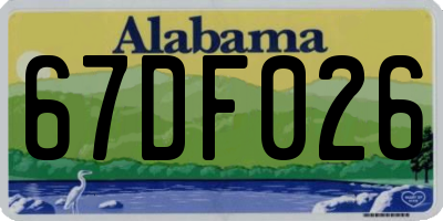 AL license plate 67DF026