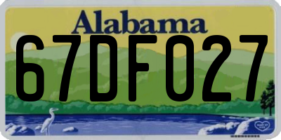 AL license plate 67DF027