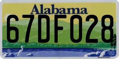 AL license plate 67DF028