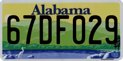 AL license plate 67DF029
