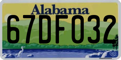 AL license plate 67DF032