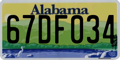 AL license plate 67DF034