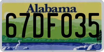 AL license plate 67DF035