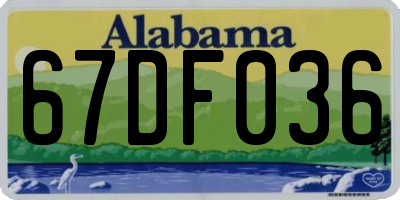 AL license plate 67DF036