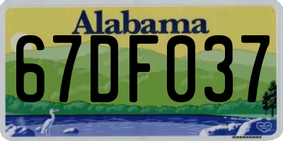 AL license plate 67DF037