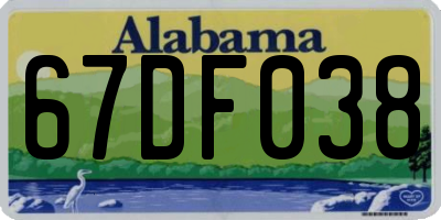AL license plate 67DF038