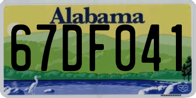 AL license plate 67DF041