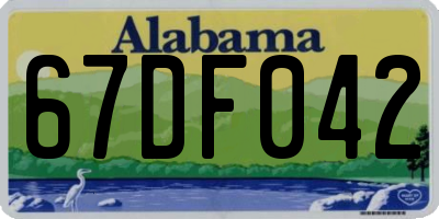 AL license plate 67DF042