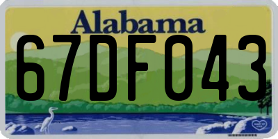 AL license plate 67DF043