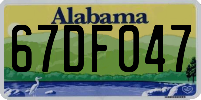 AL license plate 67DF047