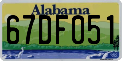 AL license plate 67DF051