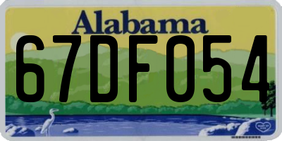AL license plate 67DF054