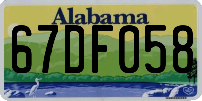AL license plate 67DF058