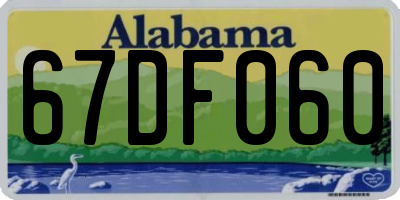 AL license plate 67DF060